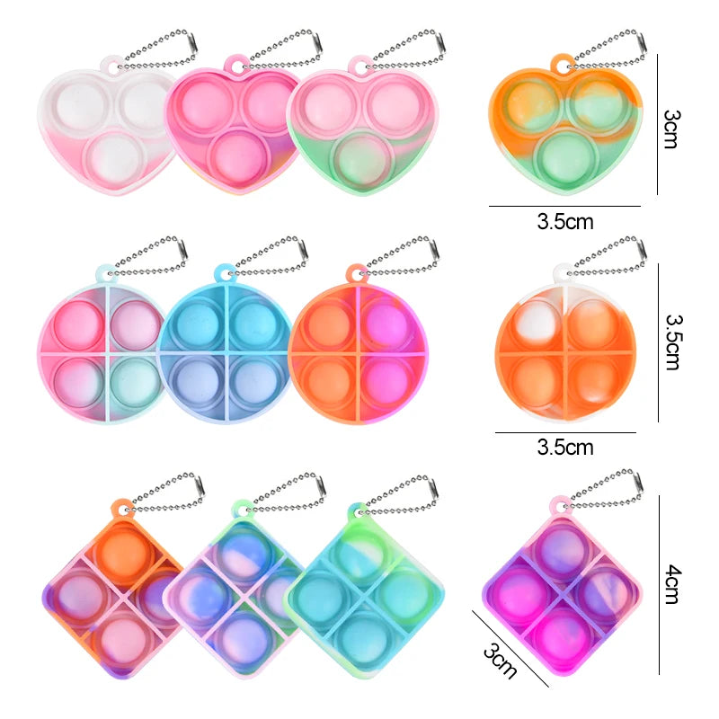 10/20pcs Mini Pop Keychain Toddler Sensory Fidget Toys