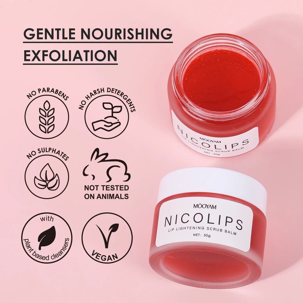 Exfoliator Lip Scrub Hydrate Brighter Smooth Betaine Lip Facecare Scrub Nourishing