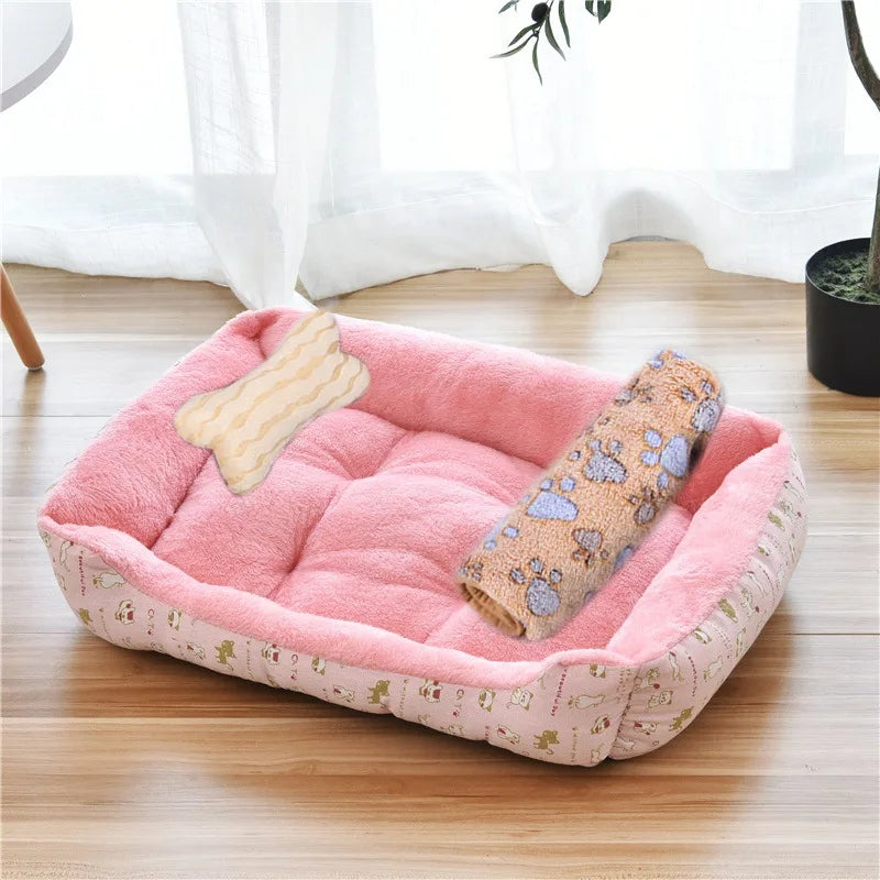 Dog Sofa Bed Bed for Dog Cat Pet Square Plush Kennel Medium Small Cushion Dog Bed House