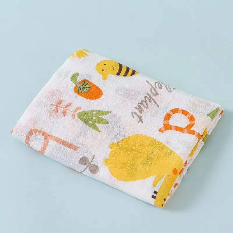 1 Pcs Animal Pattern 110cm Cotton Gauze Cover Newborn Towel Double Layer Cover Blanket