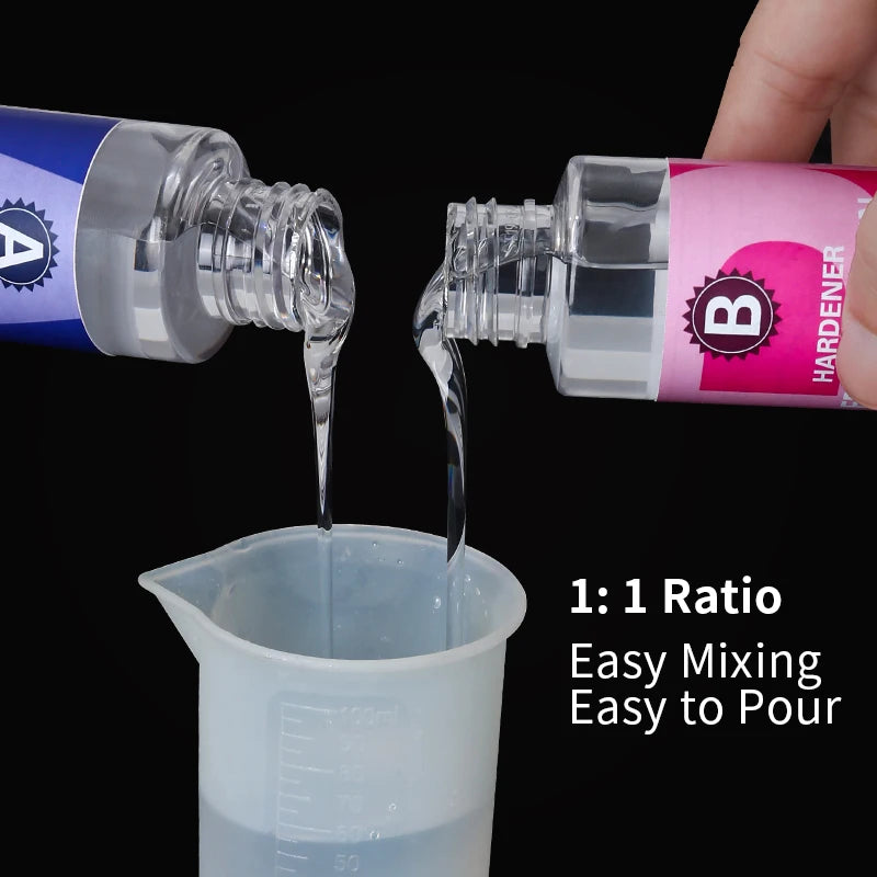 Easy Mix 1:1 High Gloss Resin Hard Crystal Clear Epoxy Resin Kit for Art Casting