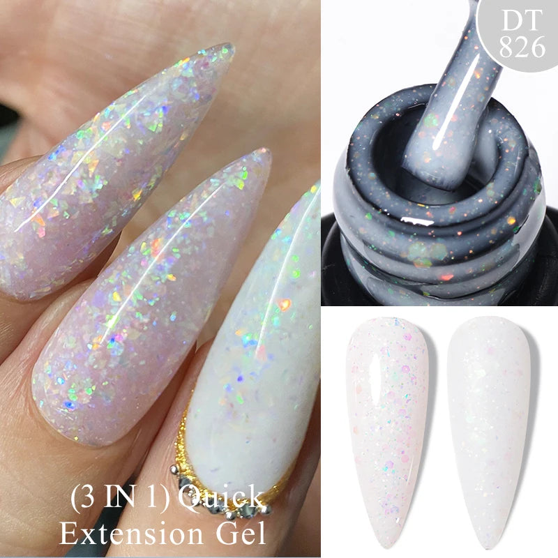 7ml Non Stick Hand Solid Extension Nail Gel Nude Pink White Extension Gel Glue