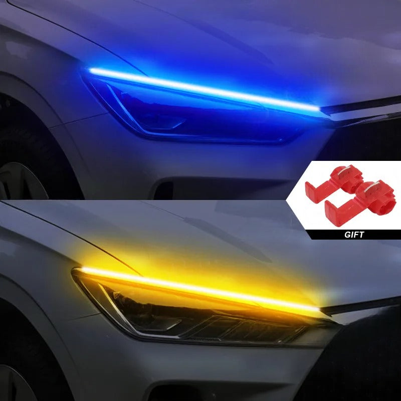 2 PCS LED Daytime Running Lights Turn Signal Lamp Headlight Waterproof 30cm 45cm 60cm White Red Yellow Blue