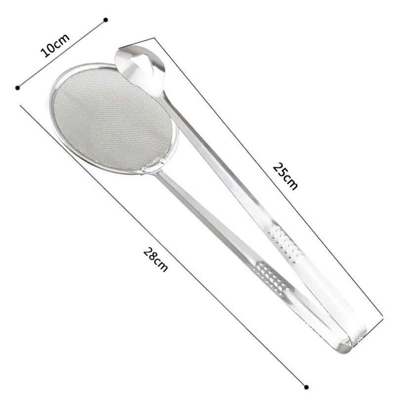 Stainless Steel Sieve Filter Spoon Fried Food Oil Strainer Clip Handheld