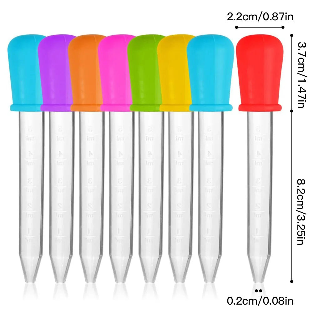 5PCS 5ml Small Silicone Plastic Pipette Dropper Feeding Medicine Liquid Eye Ear Pipette Dropper Lab Experiment Toys Gift