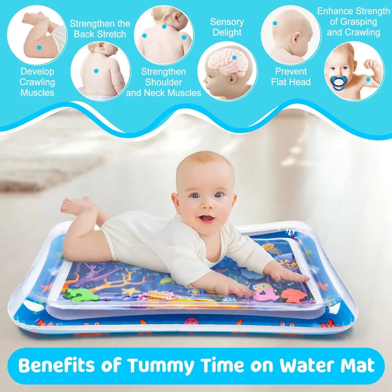 Baby Water Play Mat Inflatable Cushion PVC Infant Tummy Time Toddler Water Pad