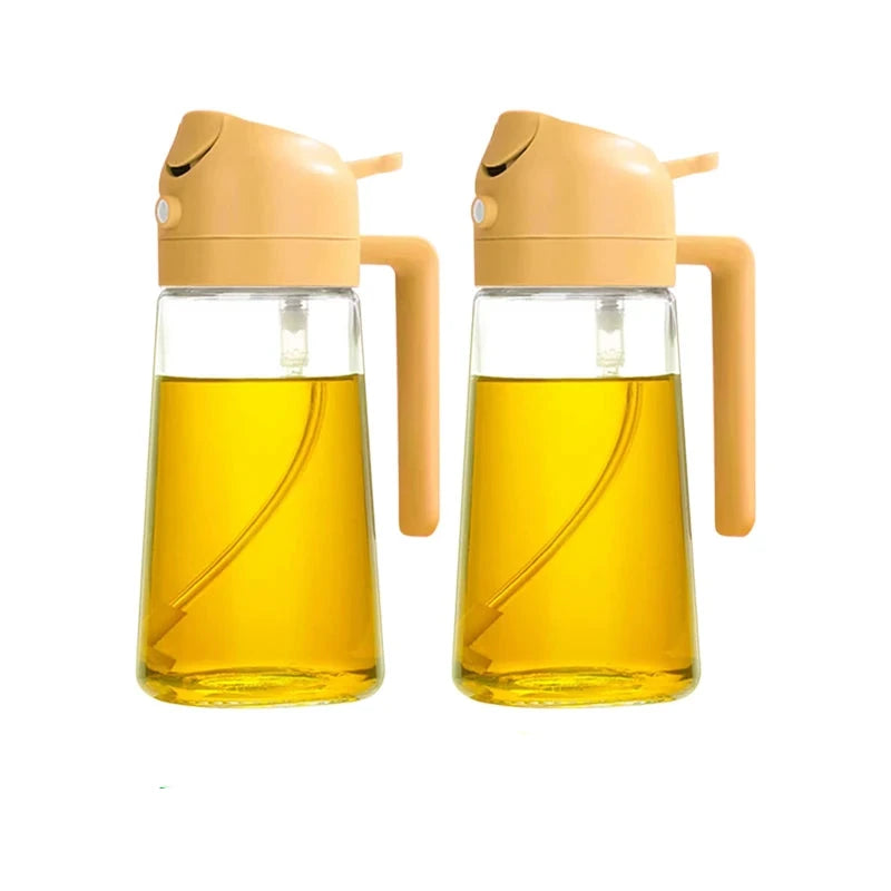 2-in-1 Sprayer Pourer Oil Empty Bottle Plastic Oil Container Dispenser Vaporizer for Kitchen Barbecue Camping Cooking Utensils