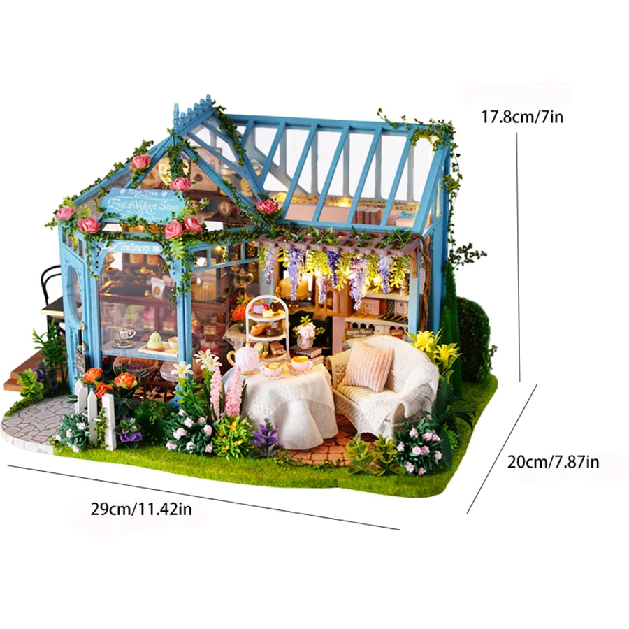 Doll House Mini  DIY Small  Kit Production Room Princess Toys, Home Bedroom Decoration with Furniture Wooden Craf