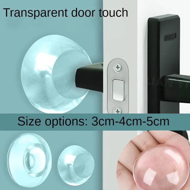 Door Knob Wall Shield, 6PCS Transparent Round Soft Rubber Door Stopper