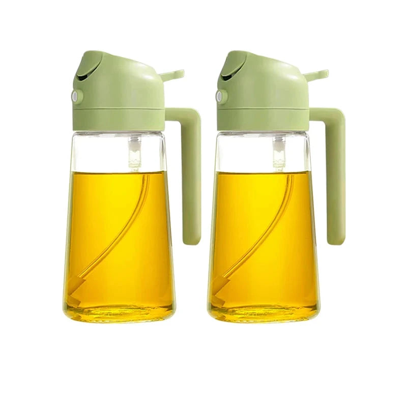 2-in-1 Sprayer Pourer Oil Empty Bottle Plastic Oil Container Dispenser Vaporizer for Kitchen Barbecue Camping Cooking Utensils