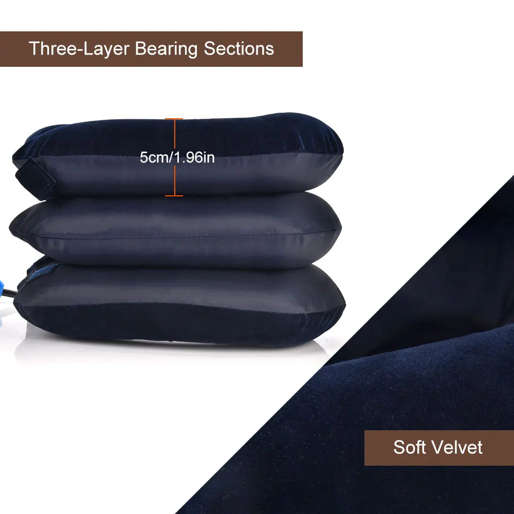 3 Layers Neck Massager Corrector Collar Relief Air Inflatable  Traction Soft Brace Pain Relief Pillow