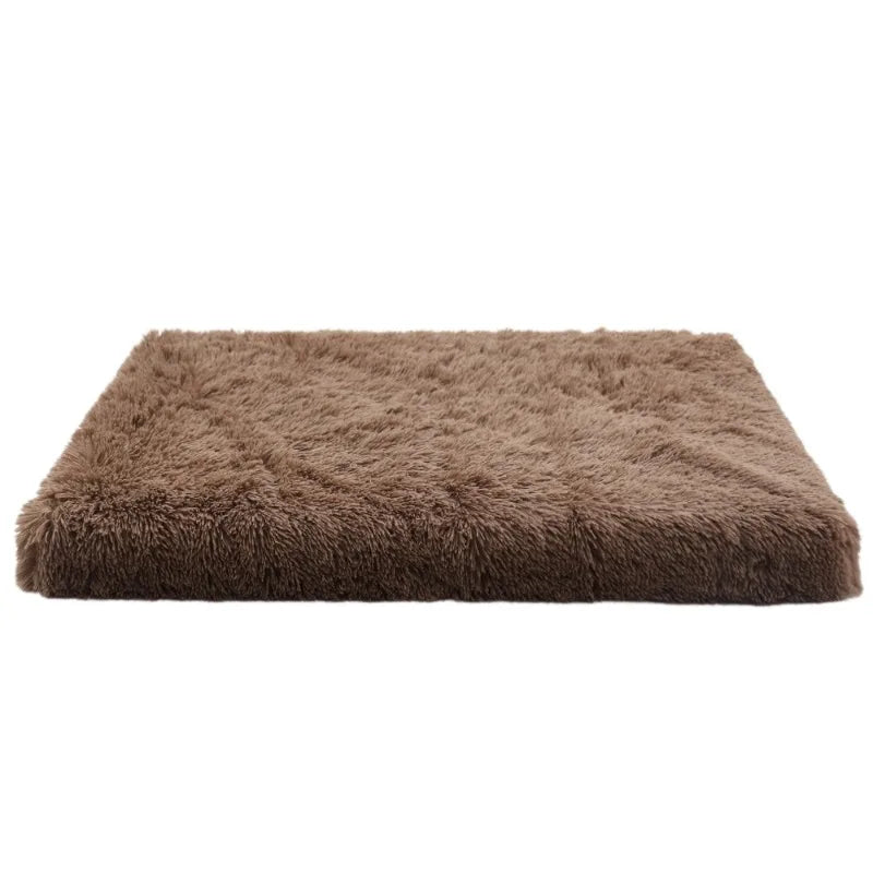 Long Plush Dog Bed with Non-slip Machine Washable Dog Bed Removable Cover for Large Medium Small Dogs