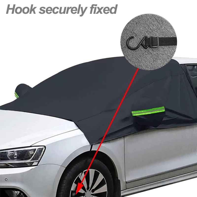 Oxford Fabric Car Front Windscreen Cover Car Windshield Snow Sun Shade Cover With Reflective Stripe