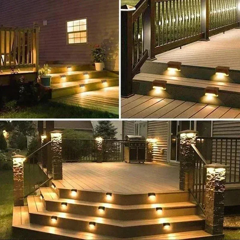 Waterproof Led Solar Deck Lights 8 Pack for Railing Stairs Step Fence Yard Patio