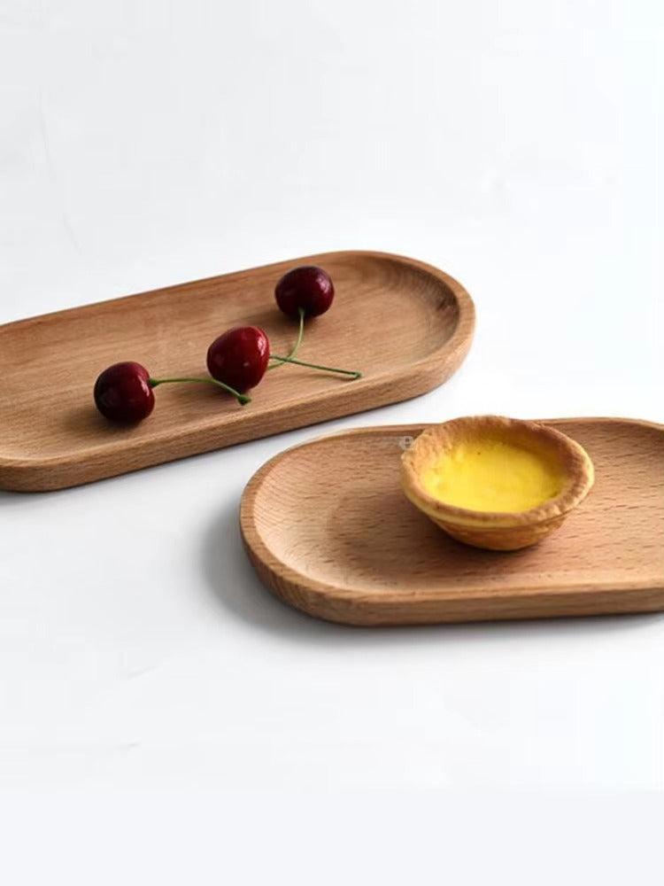 Oval Wooden Tea Tray Serving Table Plate Snacks Food Storage Dish for Tray Fruit Dishes Saucer Dessert Serving Tray Bamboo Tray