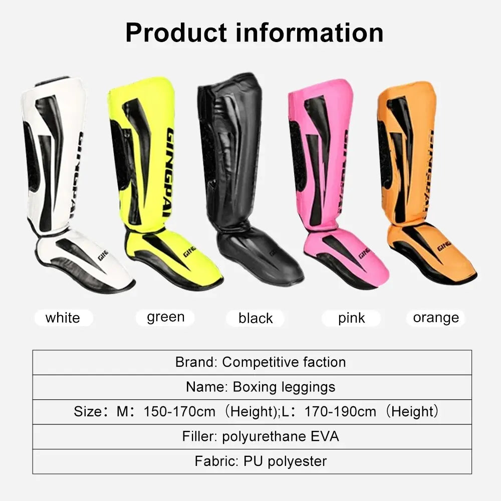 Professional Kickboxing Leg Guard Muay Ankle Protector Sparring MMA Shin Boxing Thickened Fighting Gear AnkleProtective Guards