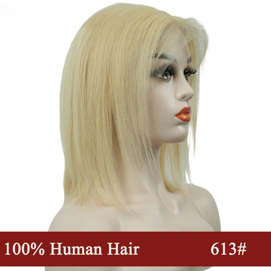 13x4 Lace Front Human Hair Wig Transparent Short Bob Wig Glueless Wigs For Women