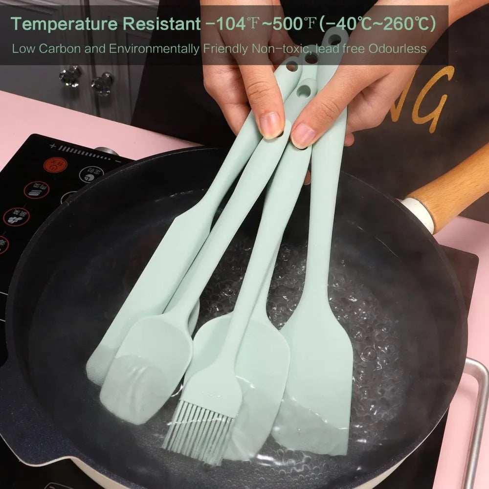 Silicone Spatula Set 6pcs Food Grade Non Stick Heat Resistant Spatulas