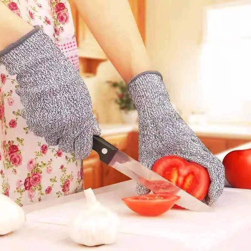 Level 5 HPPE Anti-Cut Gloves Kitchen Gardening Anti-Cut Knitted Gloves Anti-Thorn Wear-Resistant Glass Building Cutting Gloves