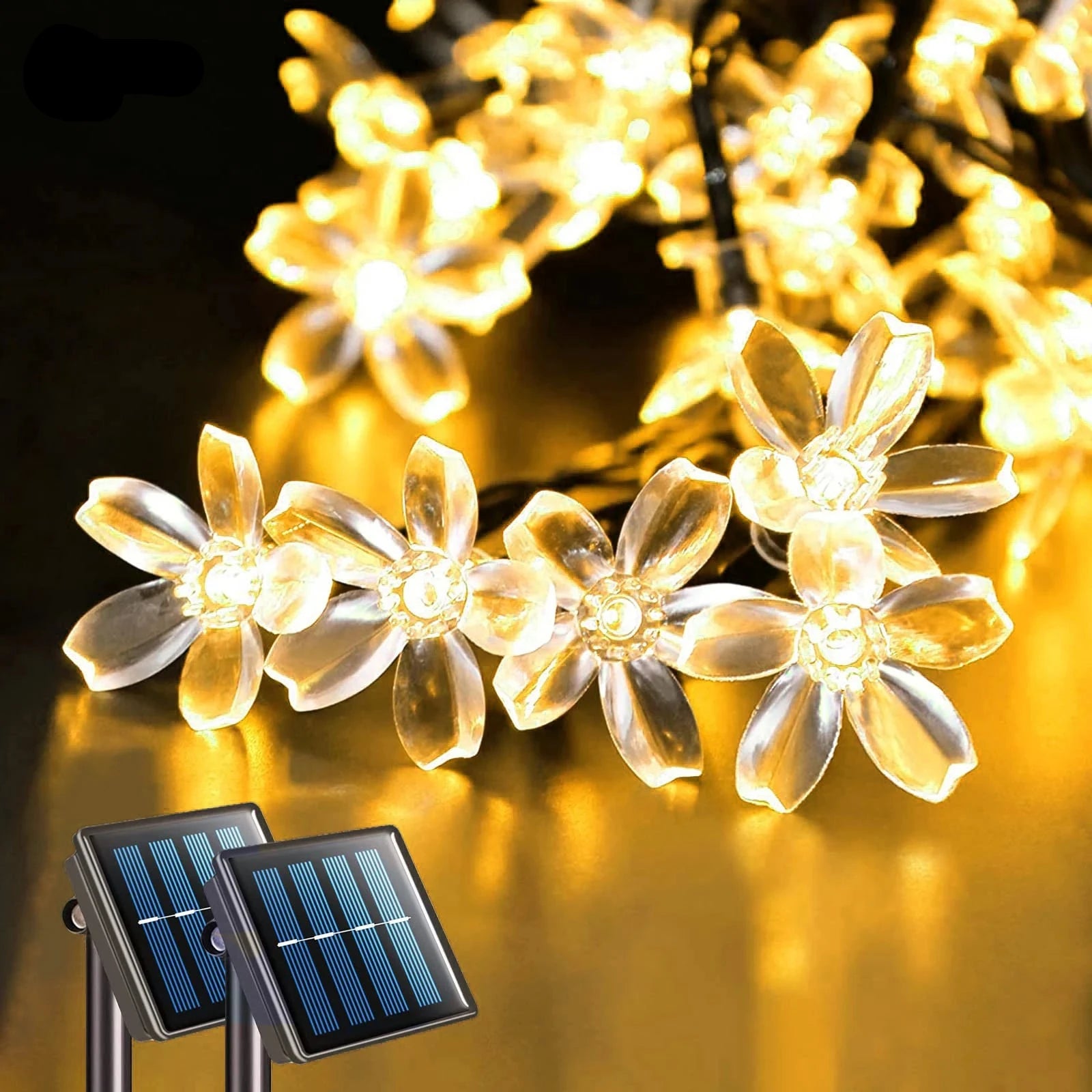 LED Solar Lights Outdoor Floral 5M/7M/12M String Flower Fairy Lights Waterproof