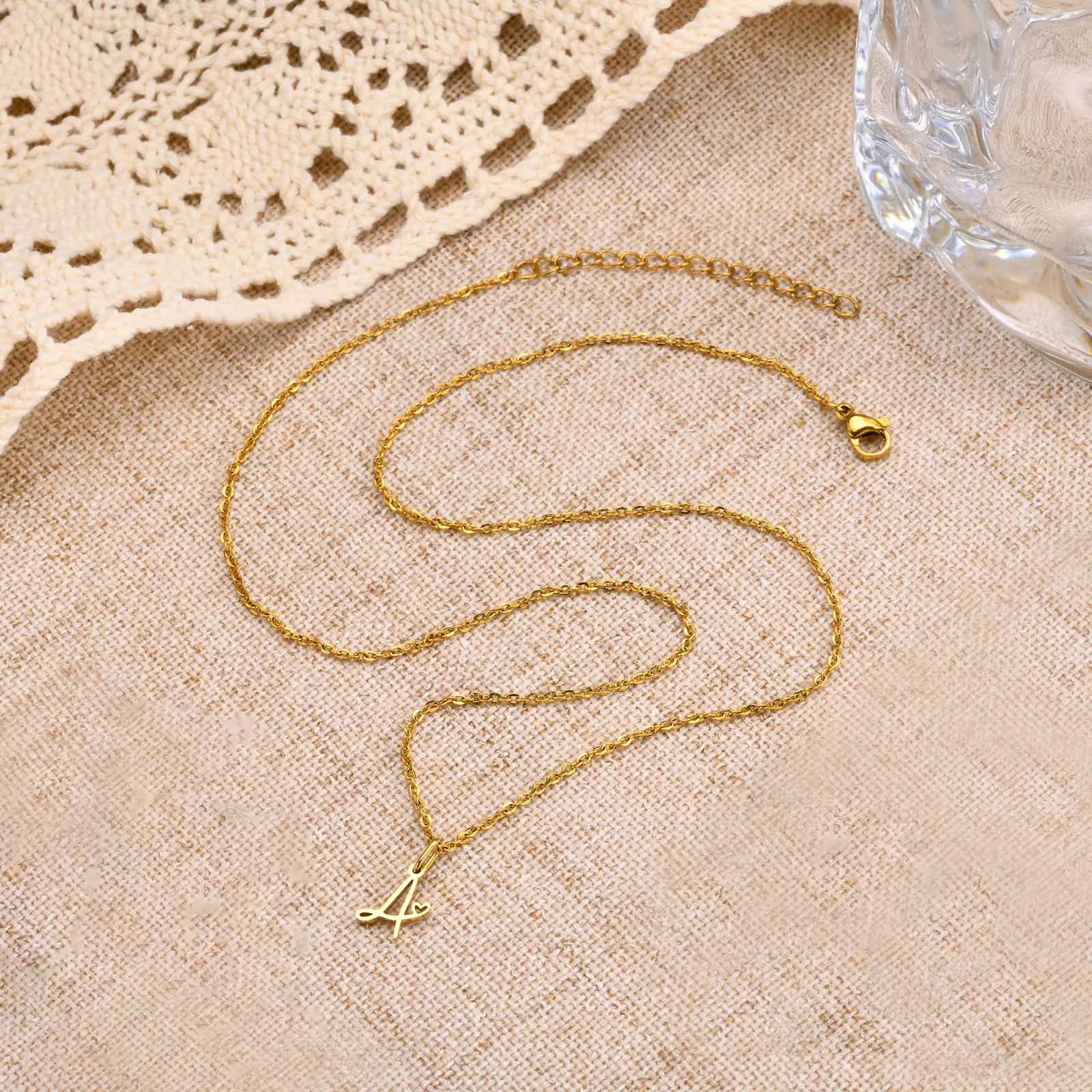 Charms Heart Initial Necklaces for Women,Gold Plated Letter Pendant Necklace