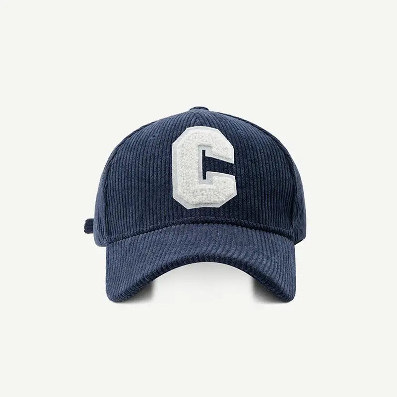 Corduroy Baseball Cap C Letter Snapback Hat Adjustable Casual Hip Hop Cap