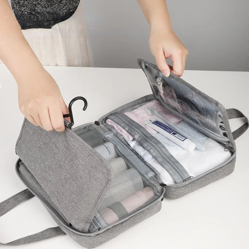 Travel Waterproof Folding Dry and Wet Separation Toiletry Bag Cosmetic Storage Bag Large Capacity Cosmetic Bag