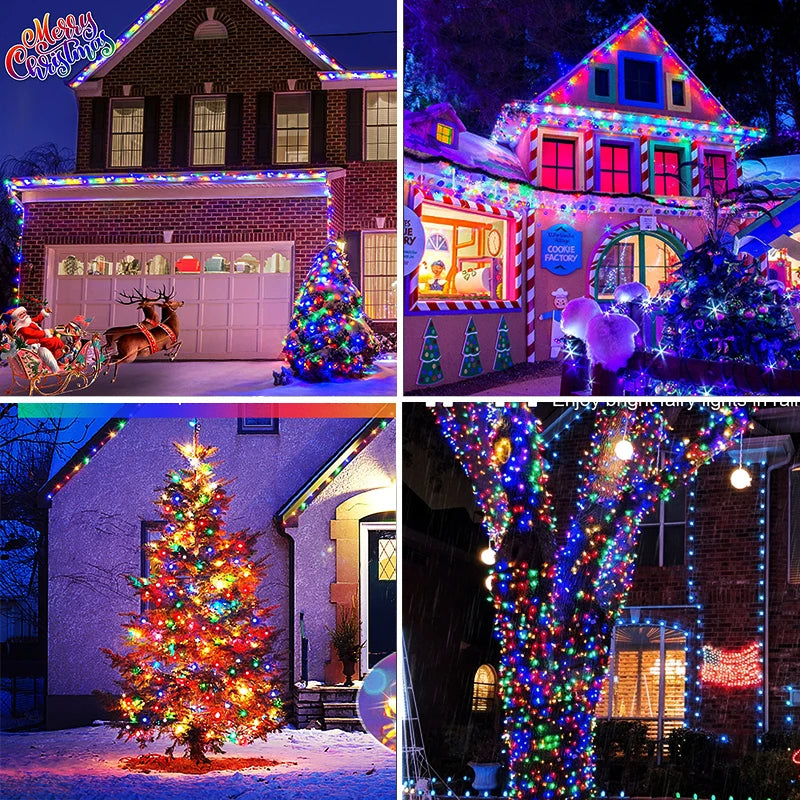 Solar LED String Lights Outdoor Waterproof Festoon Garden Decor Christmas Fairy Garland String Lights