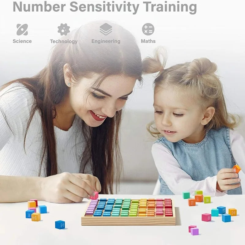 Montessori Educational Wooden Toys For Children Baby Toys 99 Multiplication Table Preschool Math Arithmetic Teaching Aids Gift