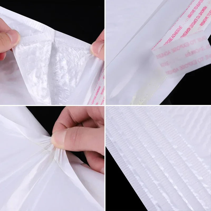 10-50Pcs Poly Bubble Envelopes White Foam Self Seal Shipping Bags 11cm 15cm 23cm