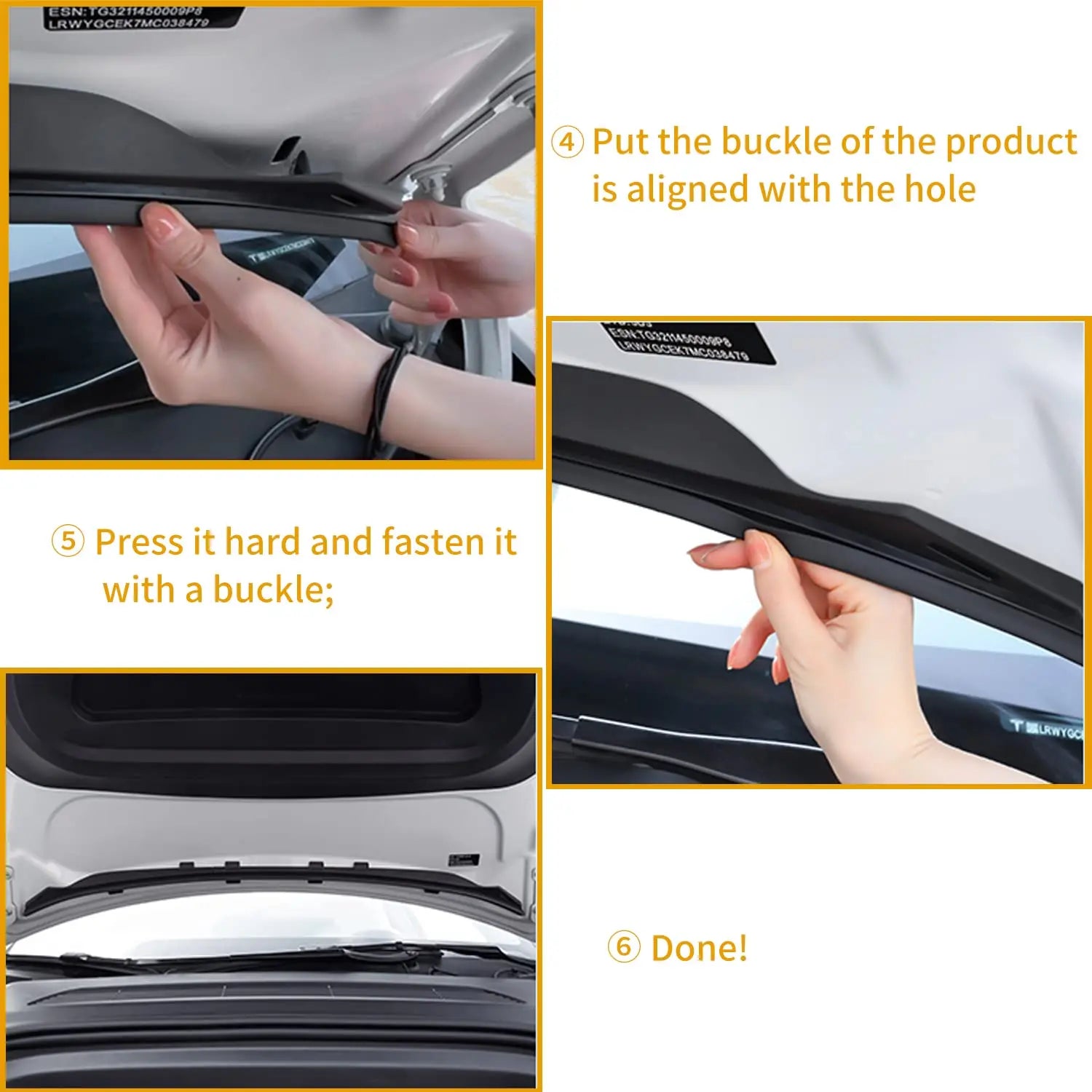 Front Hood Dust Proof Seal Strip For Tesla Model Y 3 Protector Guard Water Strip