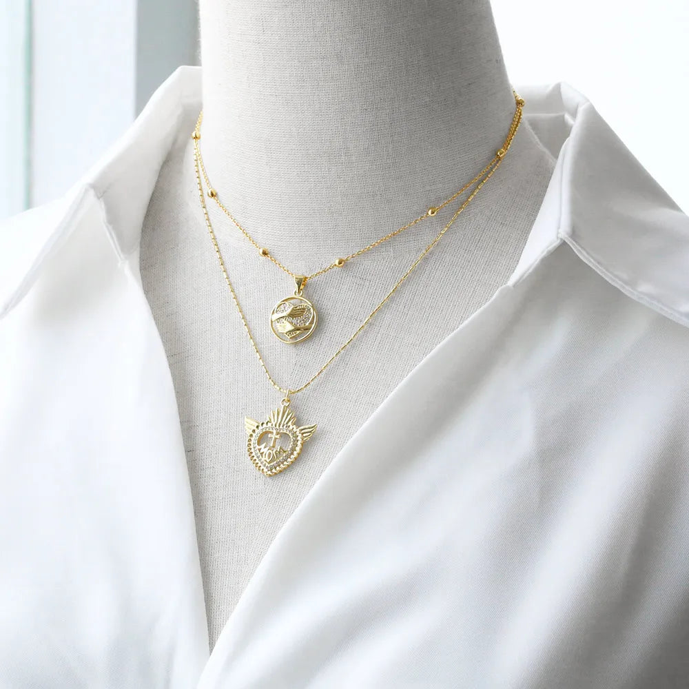 Mother Necklaces Women Gold Plated Heart Mom Necklaces Crystal