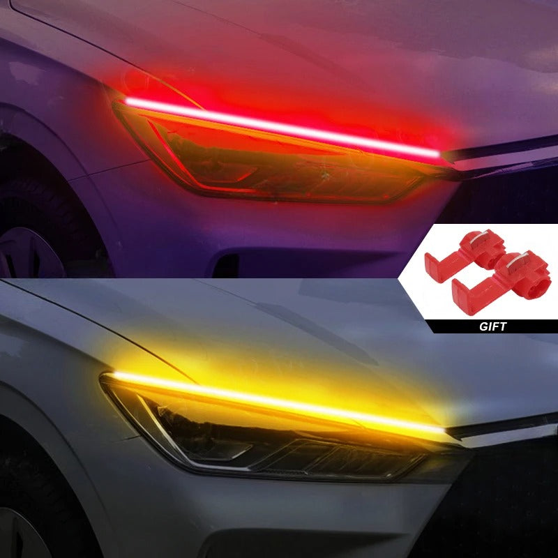 2 PCS LED Daytime Running Lights Turn Signal Lamp Headlight Waterproof 30cm 45cm 60cm White Red Yellow Blue