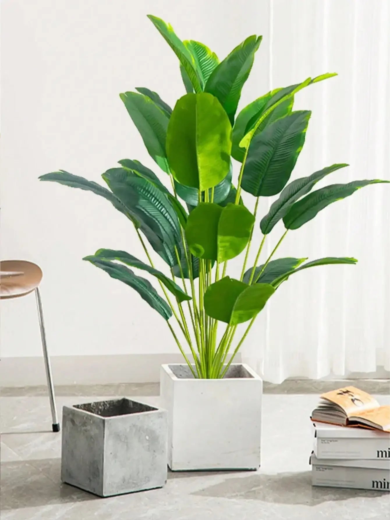 1pc Artificial Palm Tree Plants Large Fake Banana Plants Leaves Plastic