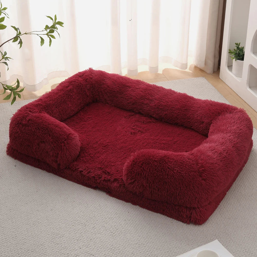 Large Plush Dog Bed Sofa Cat Bed Dog Kennel Mattress Ring Cat Puppy Winter House Sleeping Mats On The Floor