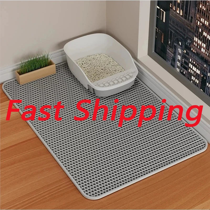 Cat Litter Mat Waterproof Double Layer Pet Litter Box Mat Pet Toilet Cat Mat Nonslip Sand Cat Washable Mat Pet Clean Supplies