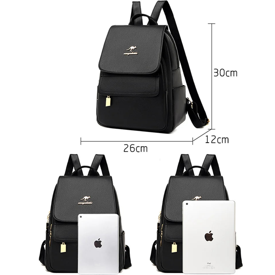 Women High Quality Leather Backpack Large Capacity School Shoulder Bags for Teenage Girls Travel Backpack Designer Sac A Dos