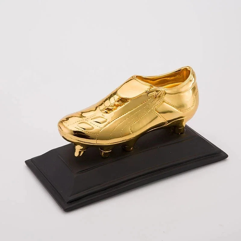 Football Soccer Golden Shoe Award Trophy Best Shooter Gold Plated Shoe Boot League Fans Souvenir Cup Birthday Christmas Gift