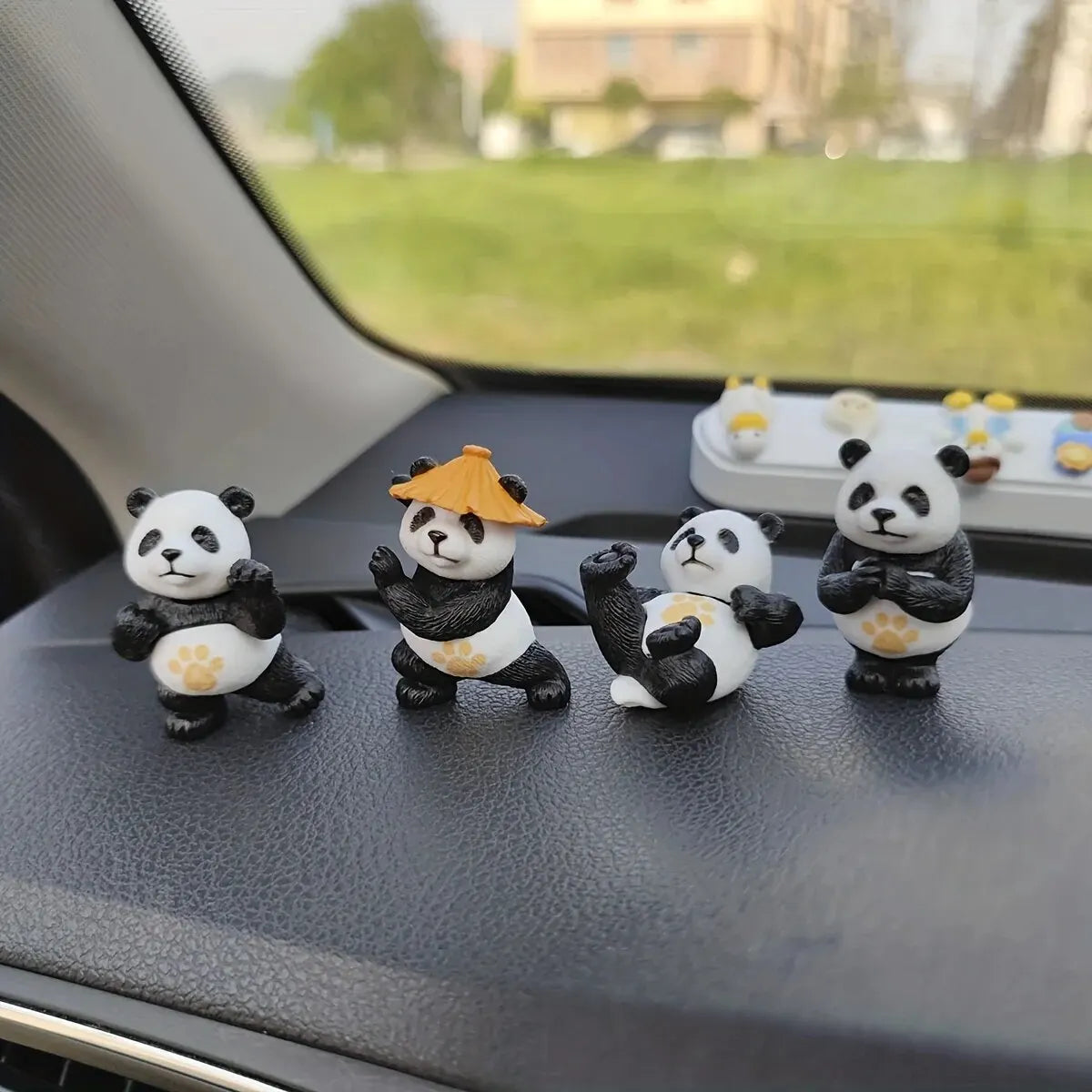 4pcs/set Panda Design Car Ornaments Car Center Console Ornaments