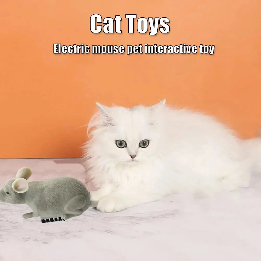 Electric Mouse Toys Cat Play Battery Operated Plush Mouse Pet Toys