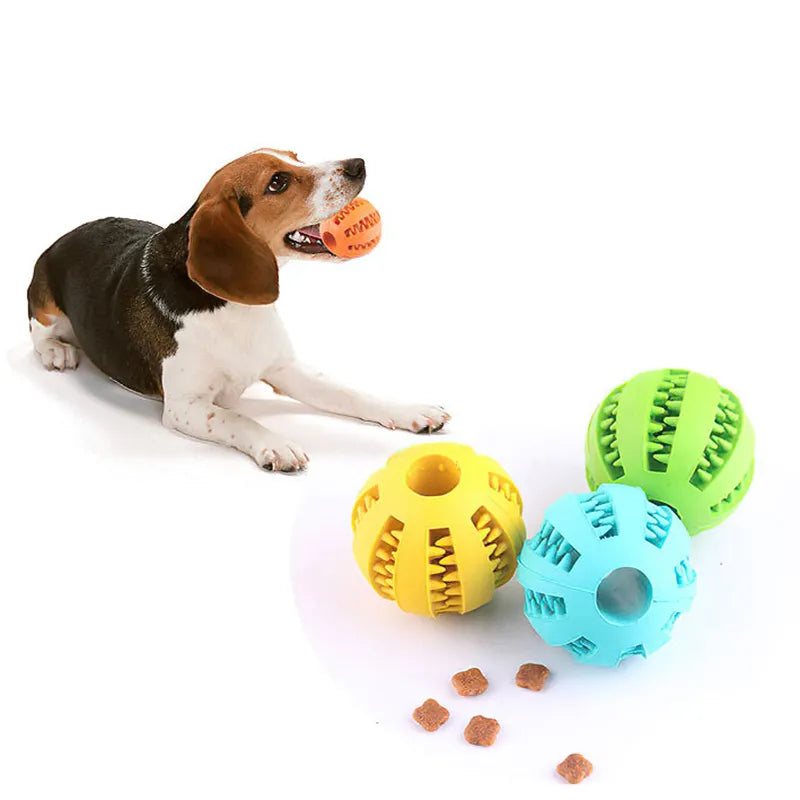 Dog Treat Ball Toys for Small Dogs Interactive Elasticity Puppy Chew Toy Tooth Cleaning Rubber Food Ball Toy