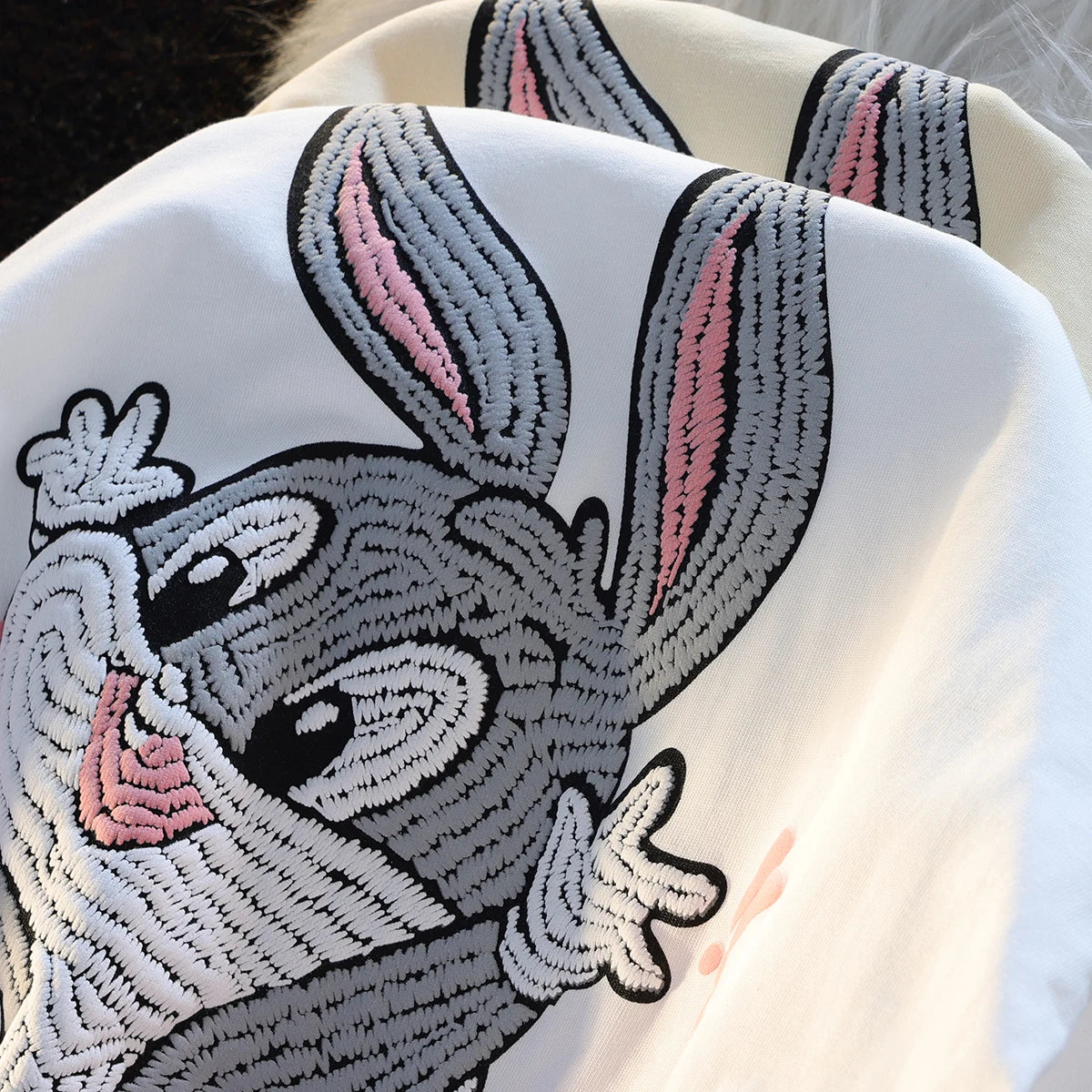 Cotton Sweet Printing Rabbit Top Oversize T-shirt Women Summer Harajuku Fashion