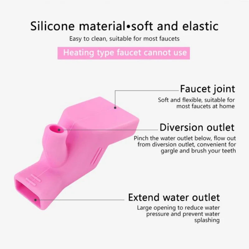 Elastic Silicone Faucet Extender Bathroom Sink Fixture  Water Tap Nozzle