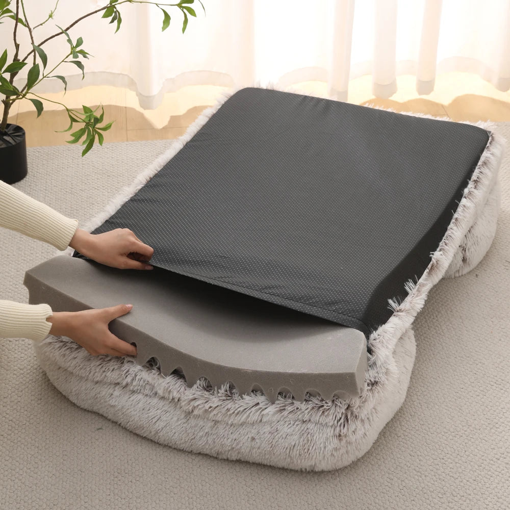 Large Plush Dog Bed Sofa Cat Bed Dog Kennel Mattress Ring Cat Puppy Winter House Sleeping Mats On The Floor