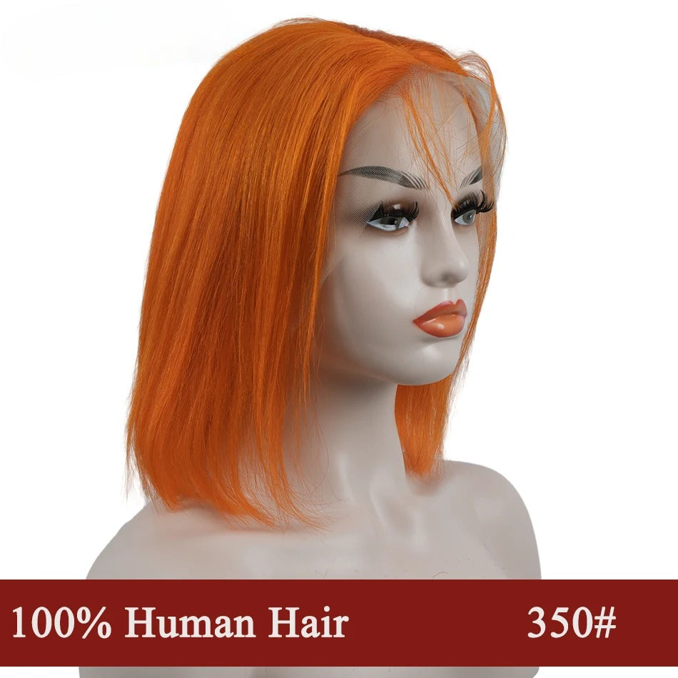 13x4 Lace Front Human Hair Wig Transparent Short Bob Wig Glueless Wigs For Women