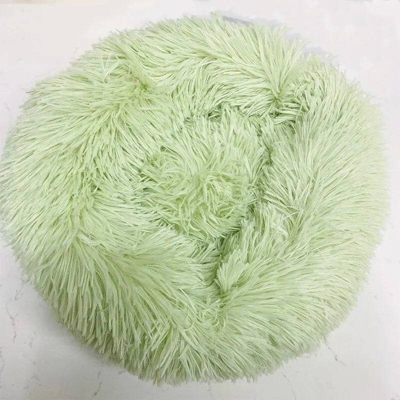 Cat Nest Round Soft Shaggy Mat for Kittens Chihuahua Indoor Dog Cat Bed Removable Machine Washable Pillow Bed