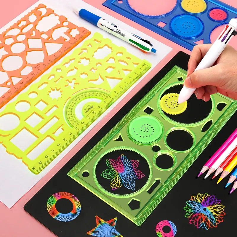 Geometry Spirograph Drawing Stencils Set Painting Template Kids Educational Toy