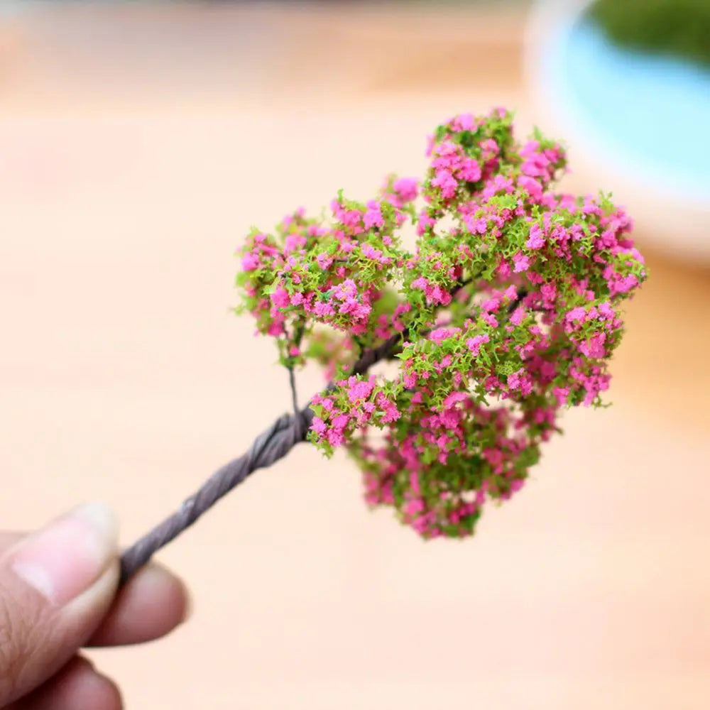 2PC Plastic Mini Simulation Trees Sakura Miniatures Micro Landscape Setting