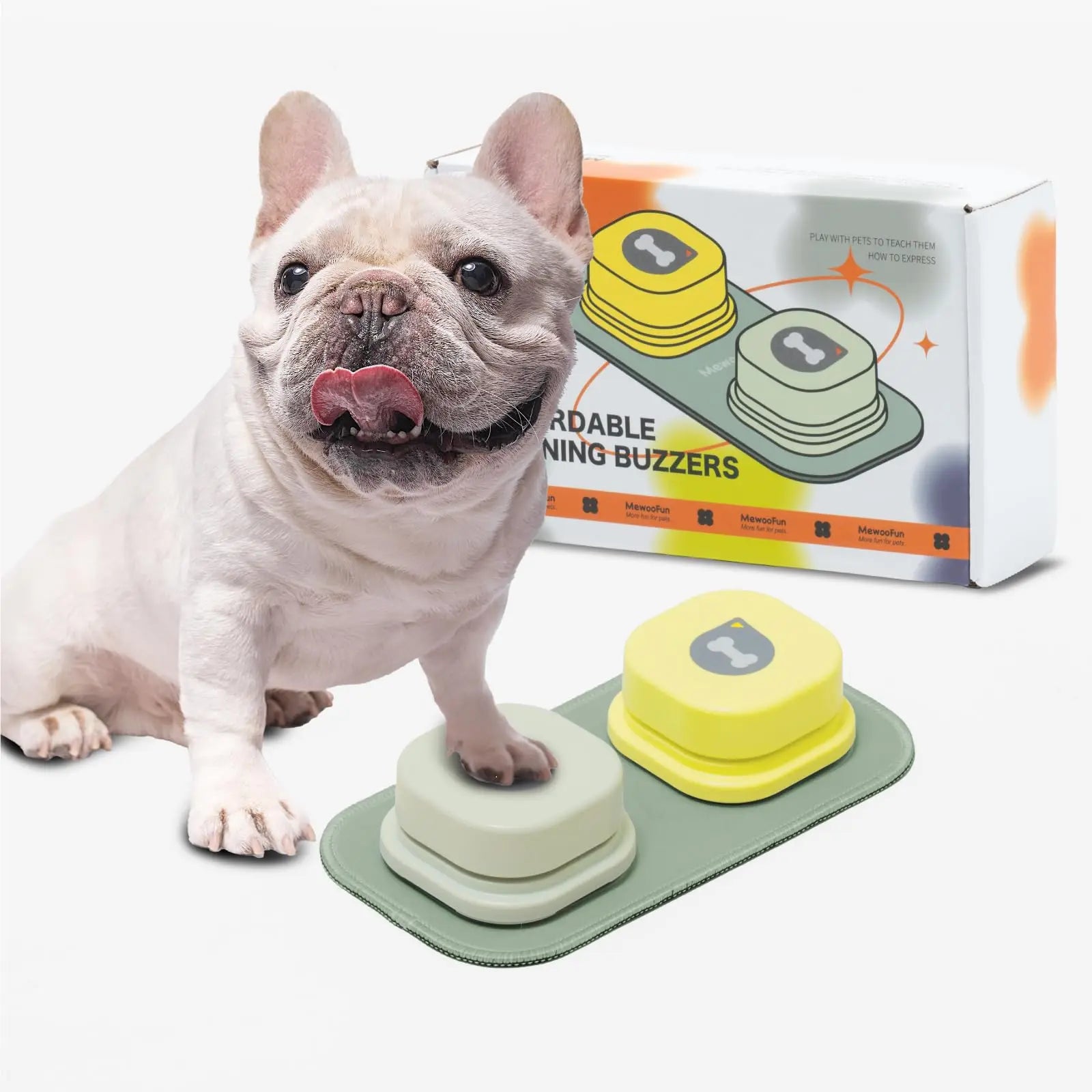 Dog Button Record Talking Pet Communication Vocal Training Interactive Toy Bell Ringer With Pad and Sticker Easy To Use