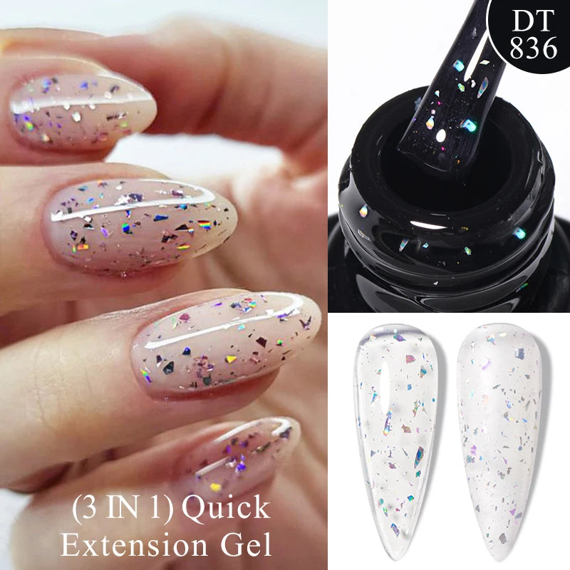 7ml Non Stick Hand Solid Extension Nail Gel Nude Pink White Extension Gel Glue